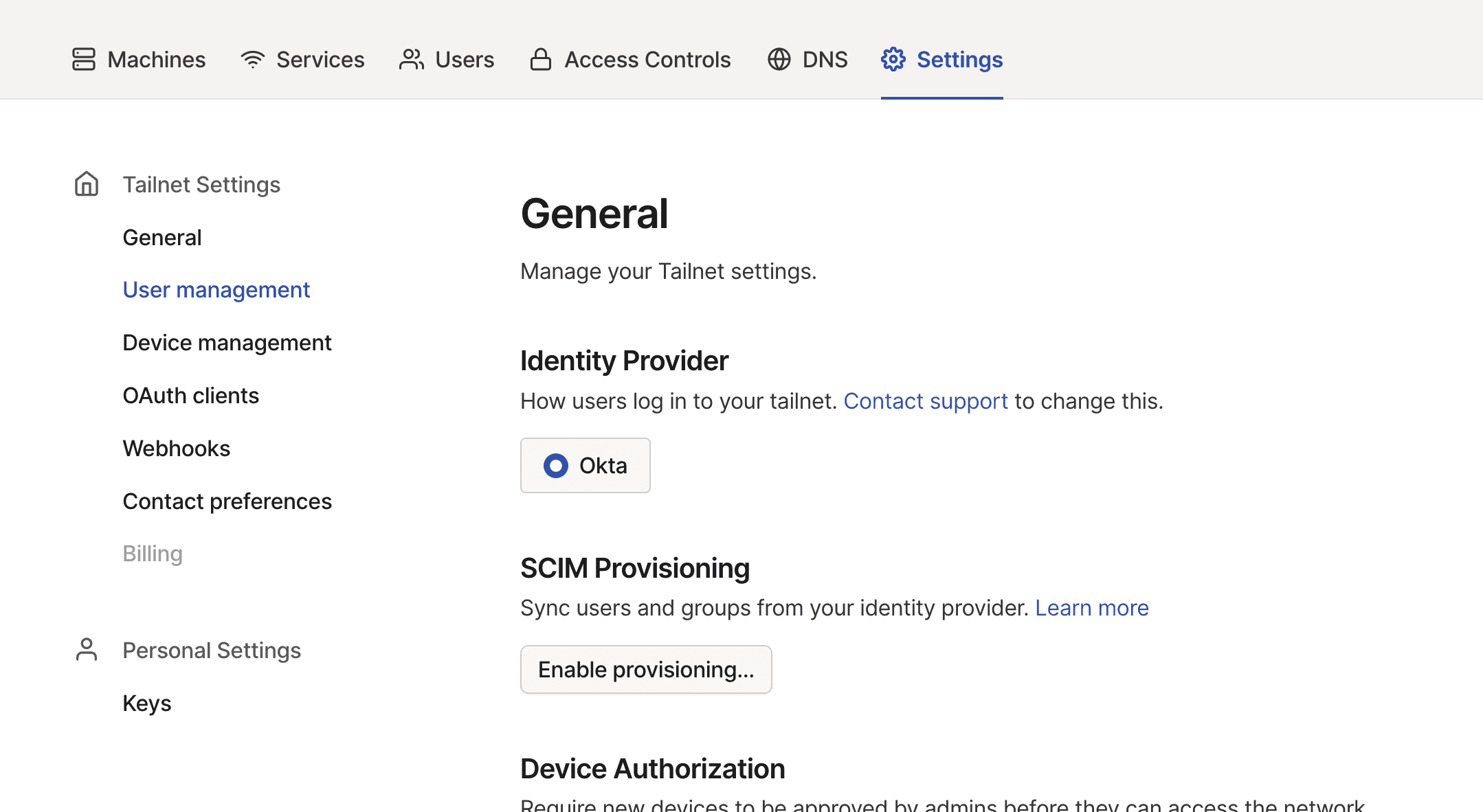Enable Provisioning for Okta